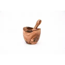 Mortier et pilon en bois d'olivier
