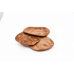 Curved olive wood plate